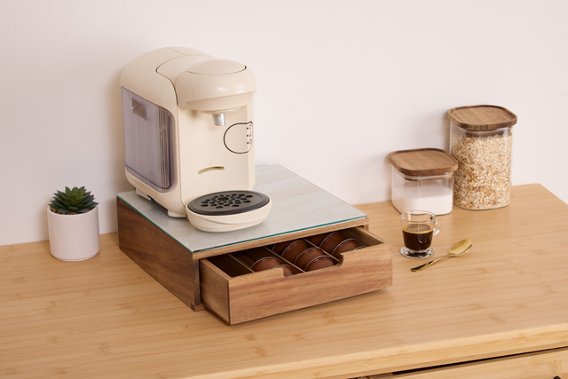 Recipient de capsule de cafea NATU, lemn de acacia