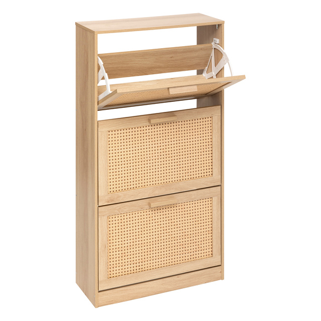 Dulap pentru pantofi îngust și înalt CANE, împletitură vieneză, 60 x 24 x 113 cm