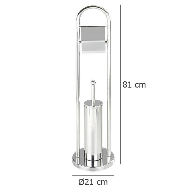 Suport pentru hârtie igienică și perie de toaletă, VASTO - 2in1, WENKO