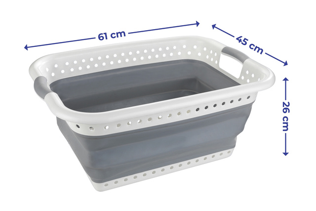 Coș de rufe, recipient pliabil din plastic cu 2 mânere - 38 l