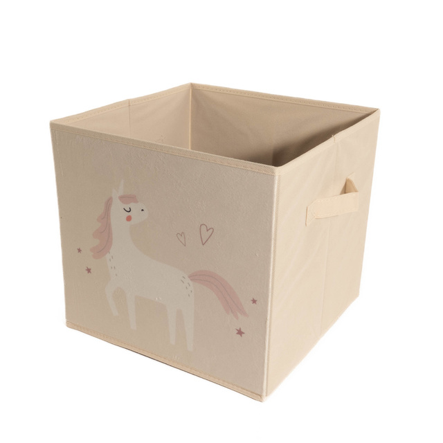 Cutie textila pentru jucarii Unicorn, 32 x 32 x 30 cm