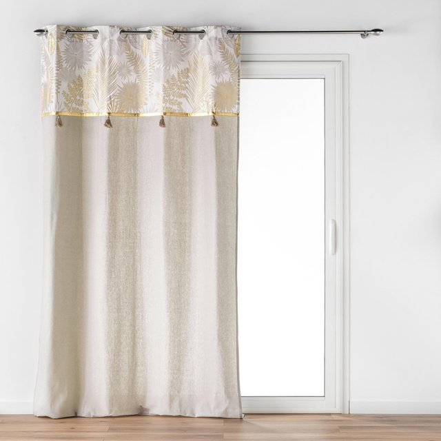 Perdea cu model auriu și franjuri, MELISSE, 140 x 240 cm