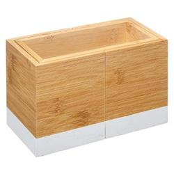 Organizator de tacâmuri, dimensiune reglabilă, bambus, alb, 18 x 10 x 12 cm