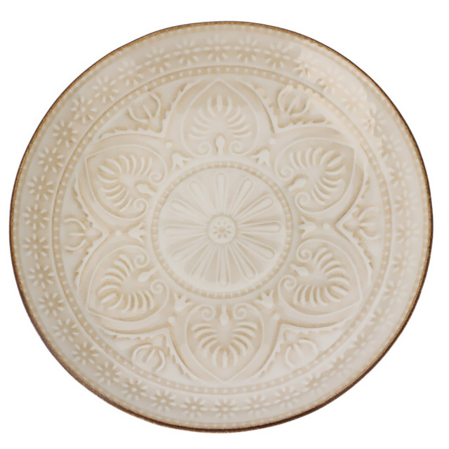 Placa ceramica cu model canelat, Ø 20 cm