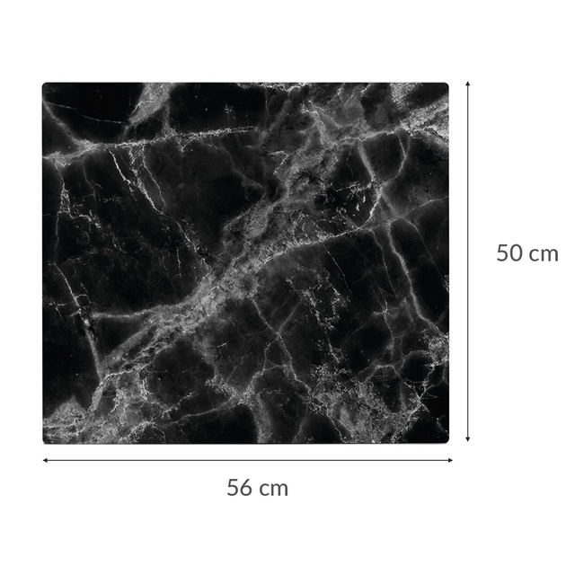 Placă de protecție din sticlă MARBLE BLACK pentru aragaz – mare, ZELLER, model 4