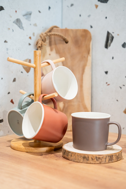 Cesti pentru bautura calda NATURE, pe suport, 380 ml