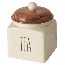 Recipient pentru alimente din ceramică, capac din lemn, SUGGY