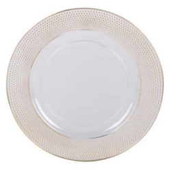 Placă transparentă cu decor auriu, Ø 33 cm