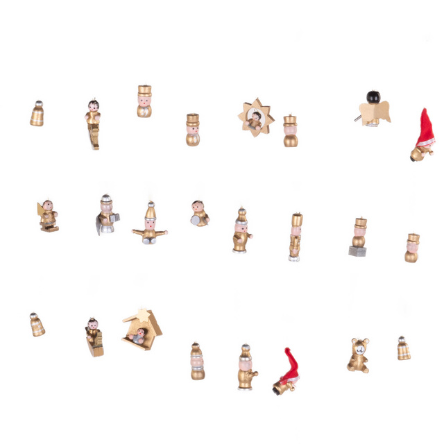 Set de jucării din lemn pentru brad, 24 buc.
