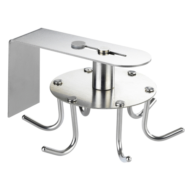 Cuier de bucatarie din inox, pivovant, 6 carlige