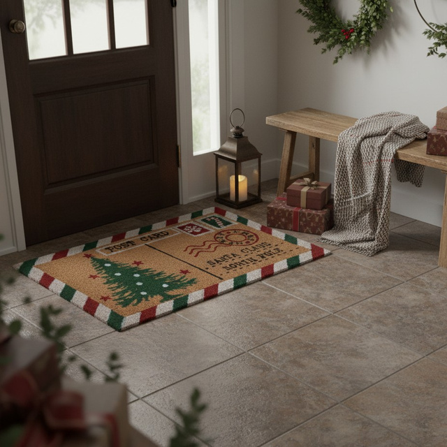 Covoare din fibră de nucă de cocos 59x39 cm, scrisoare către Moș Crăciun, model 2