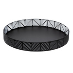Tava decorativa stil Boho, diametru 30 cm, neagra