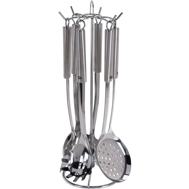 Accesorii de bucatarie cu suport, inox, 6 bucati