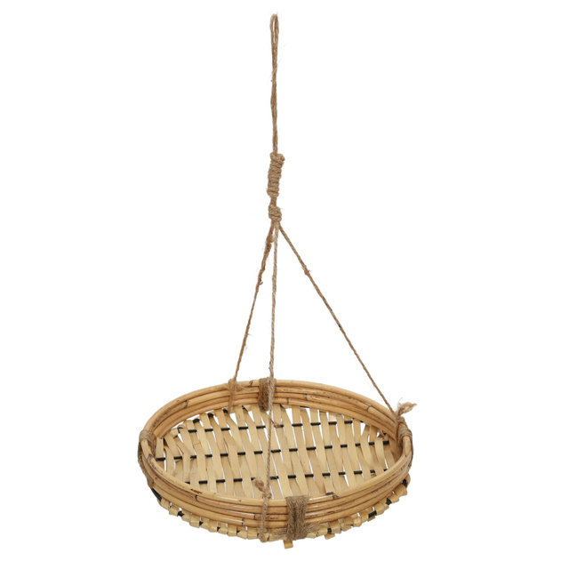 Ghiveci suspendat din bambus si ratan, Ø 25,5 x 45 cm