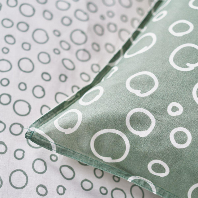 Set lenjerie de pat din bumbac Dots, reversibil, 220 x 240 cm
