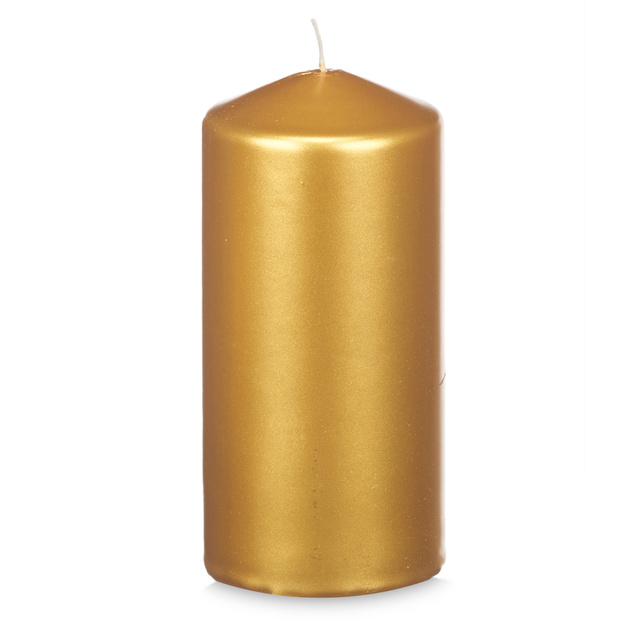 Lumânare cilindrică LUNAR aurie, Ø 7 cm
