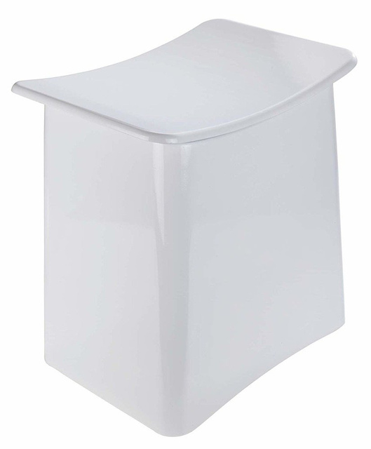 Coș de rufe si scaun, Alb, 2-în-1, WENKO