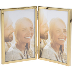 Ramă metalică pentru două fotografii, 22 x 16 x 1 cm