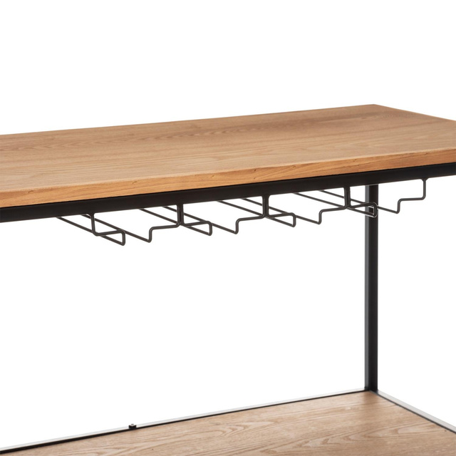 Carucior cu roti Bakos, blat si laterale din lemn de brad, 85 x 39 x 87 cm