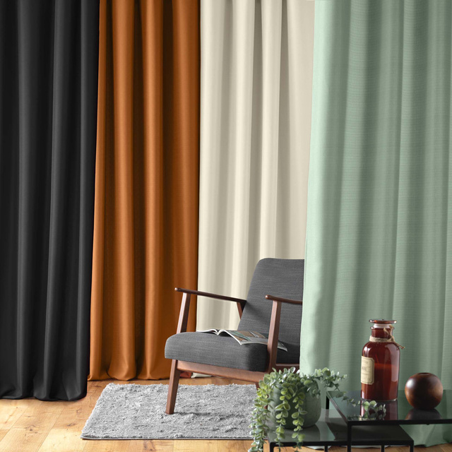 Cortină cu inele 140 x 260 cm SOLINE, verde