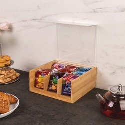 Cutie depozitare ceai 6compartimente, 22x21x9,5 cm, Kesper