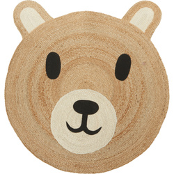 Covoraș pentru camera copiilor NIMI, urs cu urechiușe, Ø 90 cm