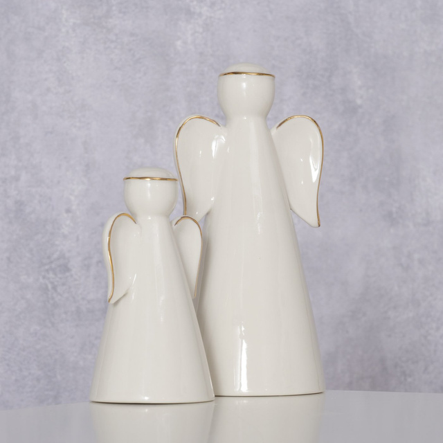 Două figurine din porțelan VELIDEN, îngerași albi