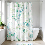 Cortina de duș cu model de eucalipt AQUARELLE, 180 x 200 cm