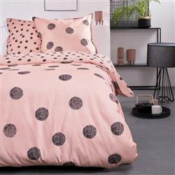 Set lenjerie de pat din bumbac Dots, reversibila, 220 x 240 cm