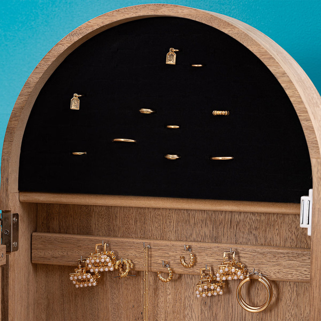 Dulap de bijuterii cu oglinda SOLEYA, 42 x 37,5 x 145 cm