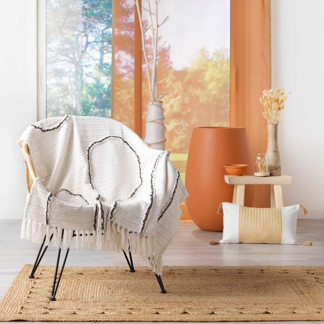 Cuvertura de pat cu franjuri MELISSA, 125 x 150 cm