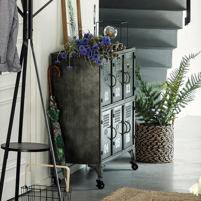 Cuier cu 9 brate, 5five Simple Smart, Negru, Metal, 180 cm