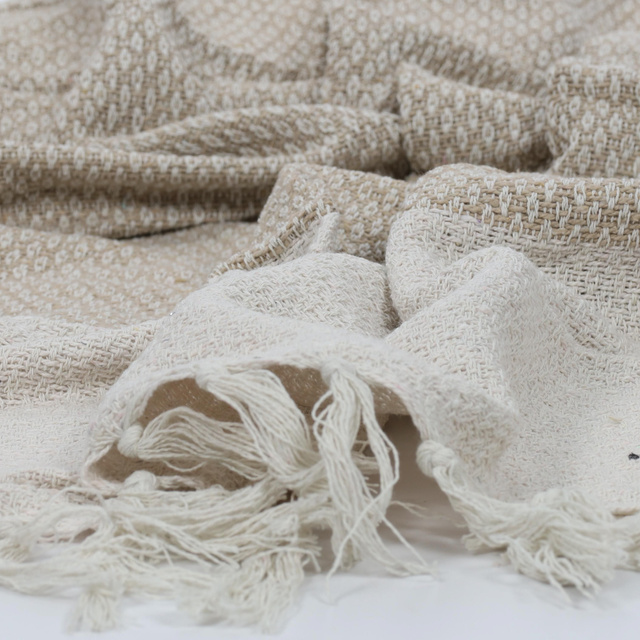 Pătură din bumbac pentru pat, 130 x 160 cm, bej