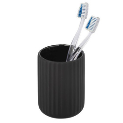 Suport periuta de dinti BELLUNO, ceramic, negru, Ø 8 cm, Wenko