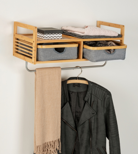 Umeraș montat pe perete BAHARI, bambus, Wenko