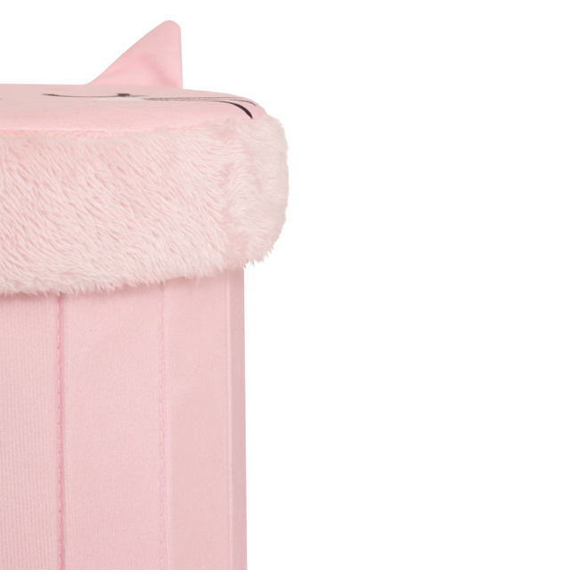 Puf roz pink pentru copii ANOKI, Ø 30 cm