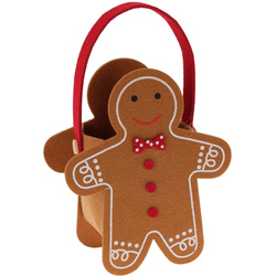 Geanta din fetru cu motiv de Craciun, 16,5 x 20 cm