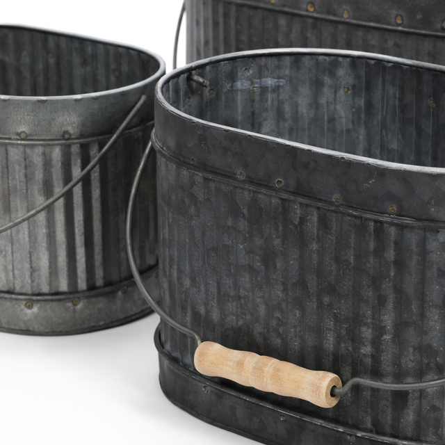 Set cutii de flori metalice, 3 buc in diferite dimensiuni