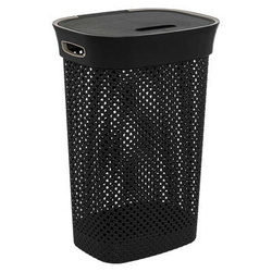 Coș de rufe cu capac gri Purl, 60L