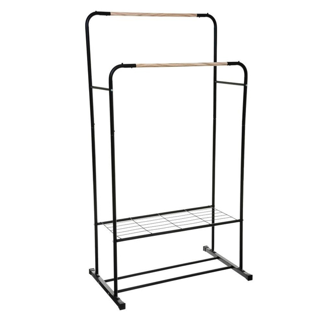 Cuier pentru hol cu poliță pentru pantofi, 2 stâlpi, 80x50x150 cm