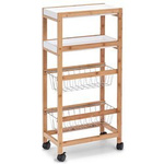 Carucior de bucatarie, masa din bambus, bar pe roti.