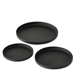 Suporturi de lumanari Mio, set 3 buc, mat negru