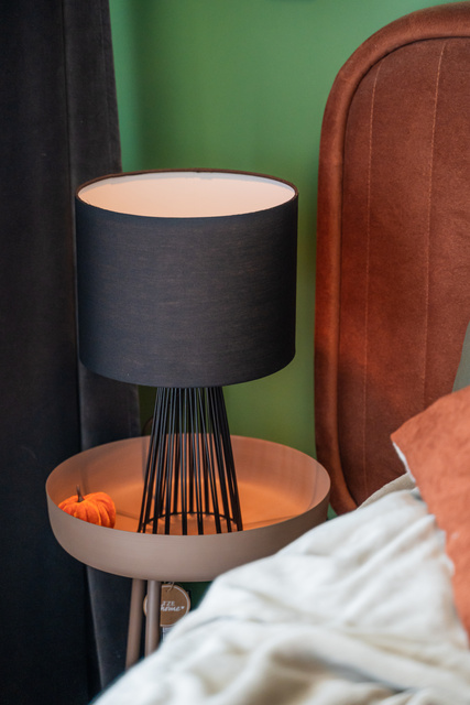 Lampa de masa cu abajur negru, 30 cm