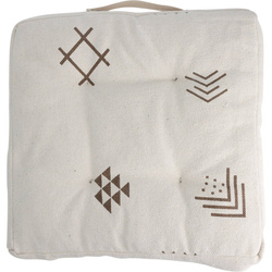 Perna pentru scaun, husa din bumbac, model etnic, 40 x 40 x 6 cm