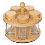 Recipient rotativ pentru condimente COZY, 4 borcane din sticlă