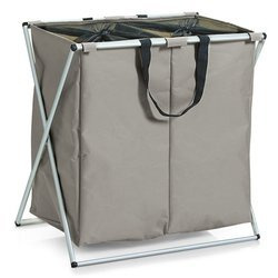 Recipient pentru rufe, 2 compartimente - 128 litri, ZELLER, gri