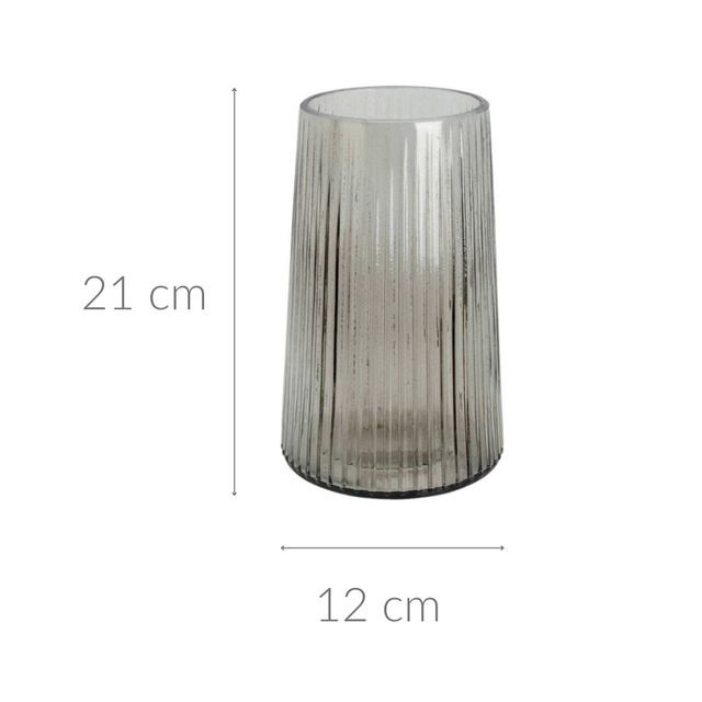 Vaza cu nervuri, inaltime 21 cm