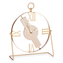 Ceas pentru comoda cu cadran minimalist si ace aurii, 21 x 27 cm