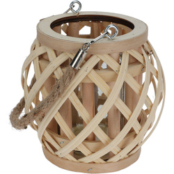 Felinar din bambus cu maner din iuta, naturala