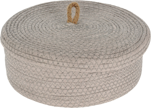 Coșuri de depozitare decorative, capac din iută, 3 buc